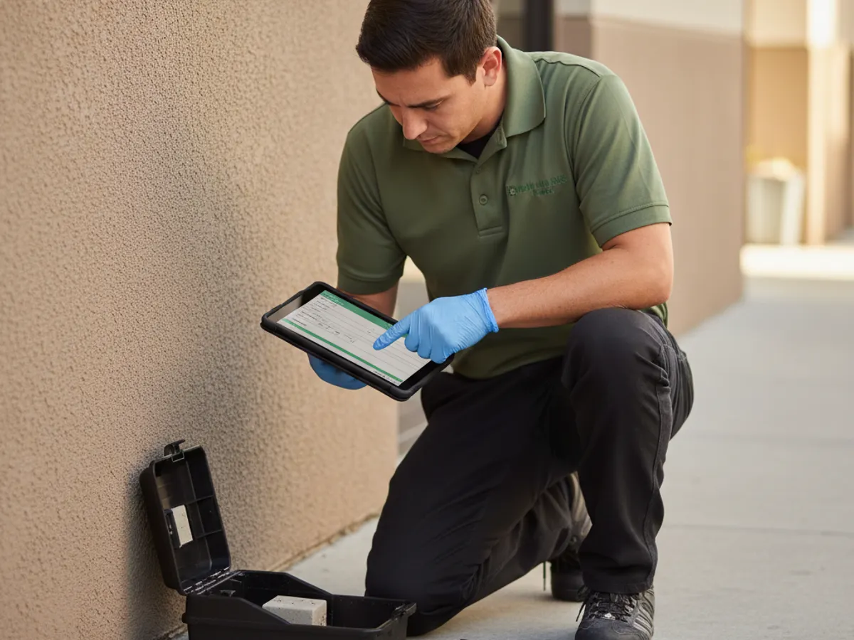 Commercial detail work by a licensed San Diego County pest control technician