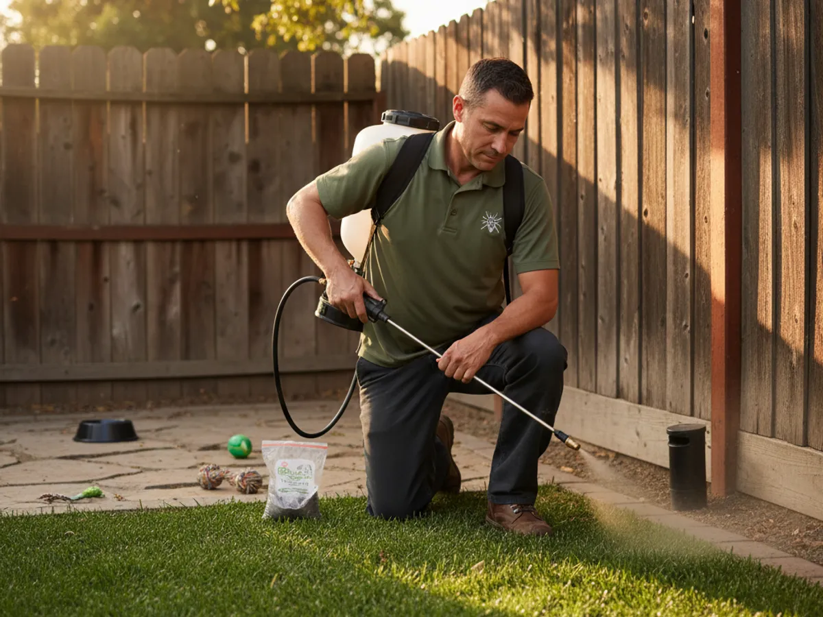 Fleas & Ticks detail work by a licensed San Diego County pest control technician