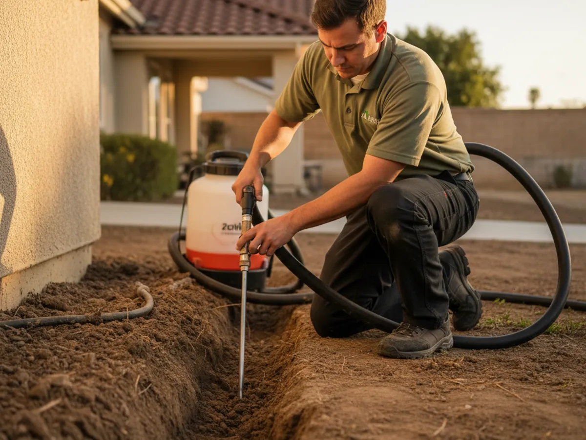 Termite Treatment detail work by a licensed San Diego County pest control technician