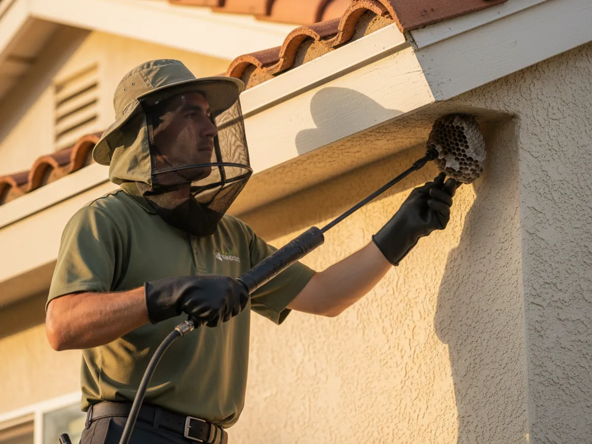 Wasps & Bees detail work by a licensed San Diego County pest control technician